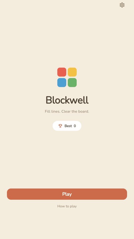 Blockwell home screen