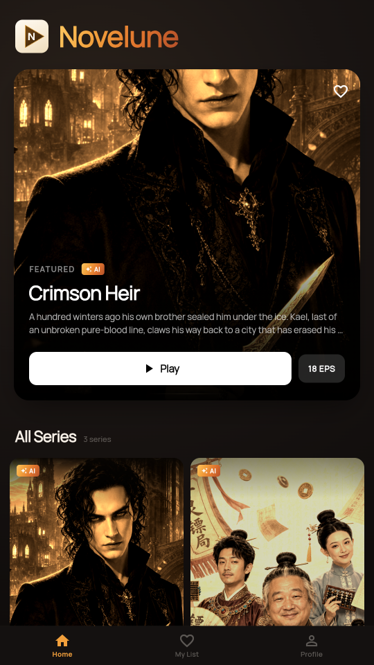 Novelune, a vertical short drama app